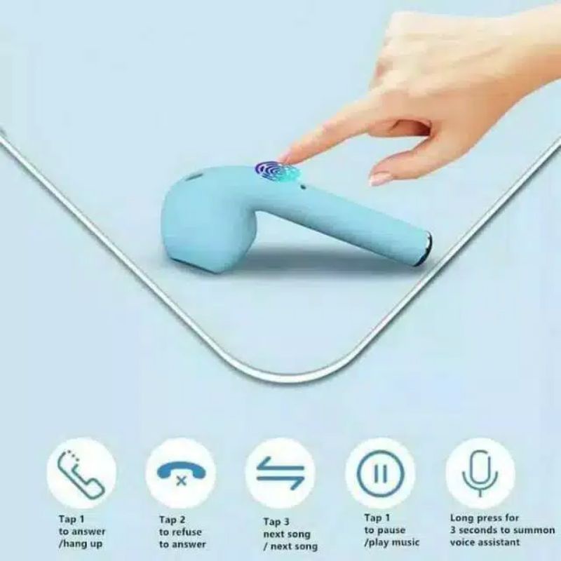 Headset Bluetooth Tws I12  Macaron Earphone-3