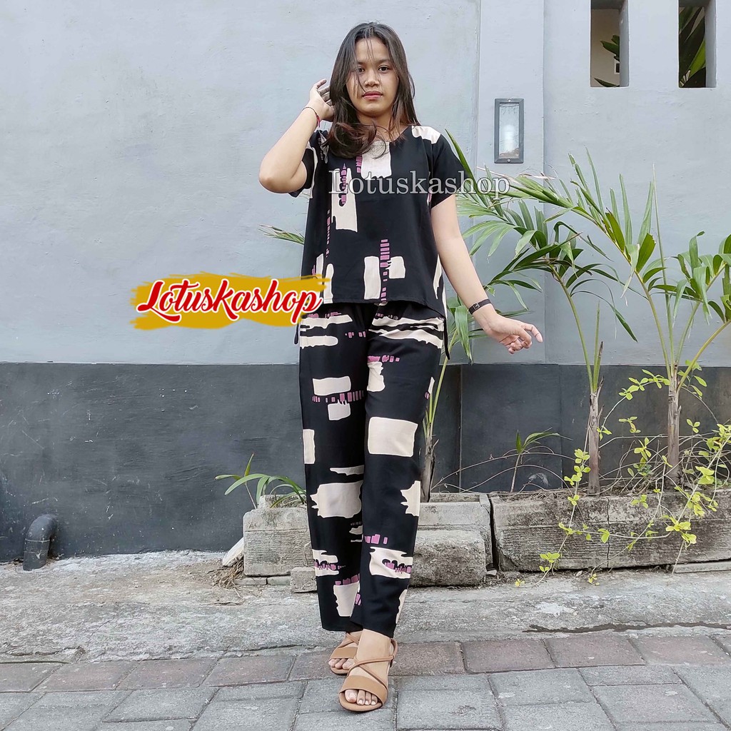 Babydoll Setelan Panjang Cowton Kayu-5