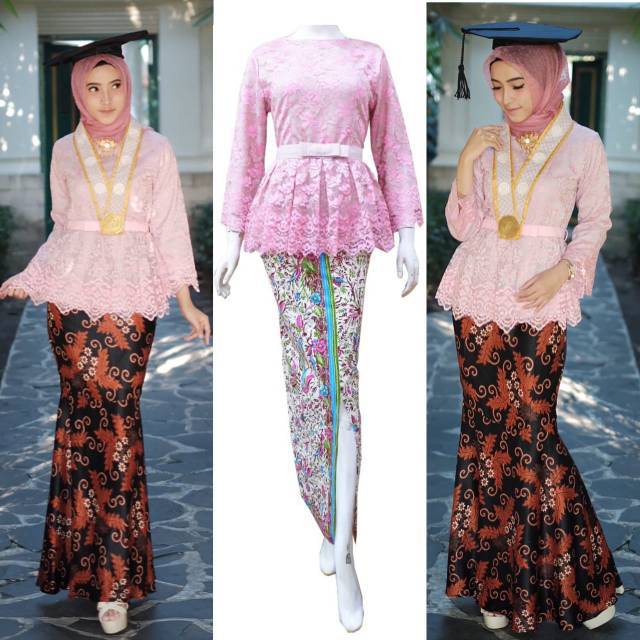 Promo Set Kebaya Peplum Brokat Full Furing Kebaya Wisudapestakondanganlamaran Modern Muslim