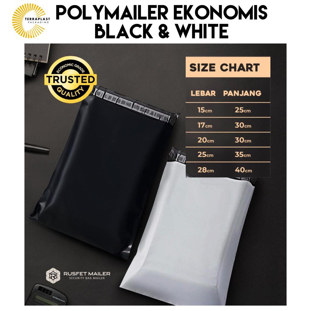 

POLYMAILER EKONOMIS WARNA PUTIH - PLASTIK PACKING MURAH 100PCS