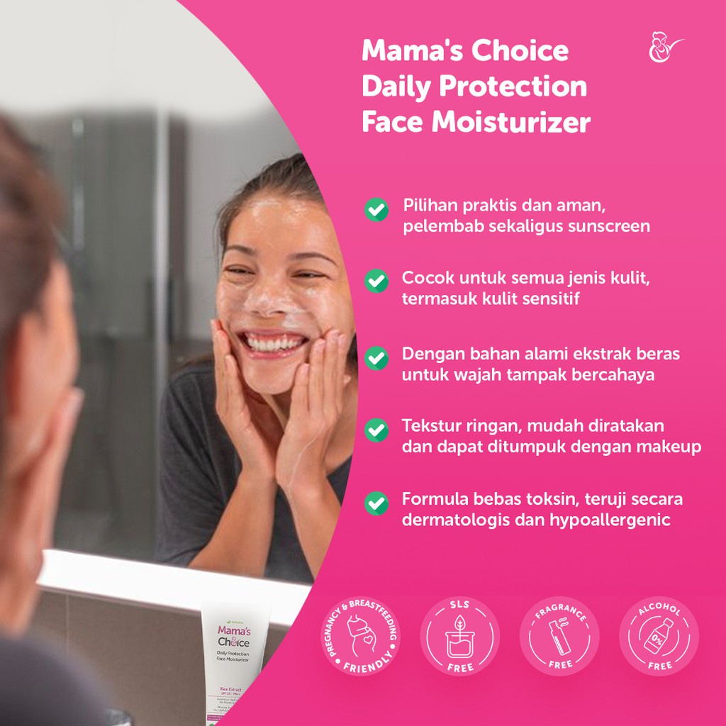 Mama's Choice Daily Protection Face Moisturizer SPF 20 PA++ / Pelembab Wajah - 30 ml