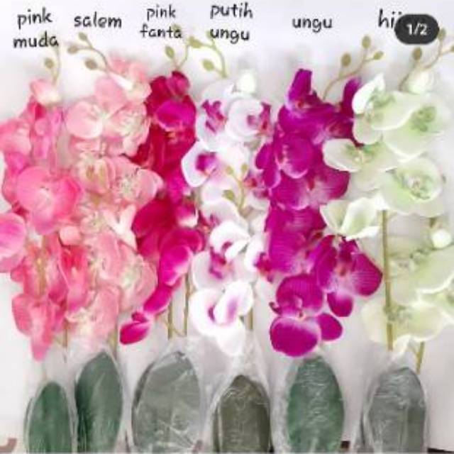 ANGGREK MEKAR X2 - bunga plastik palsu artificial home decor shabby chic grosir anggrek murah-1