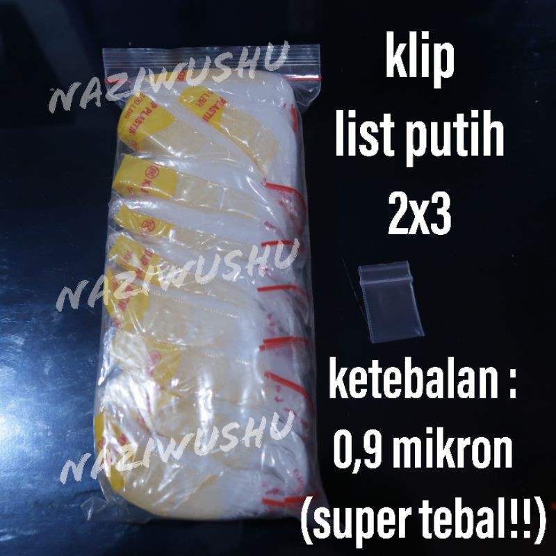 klip list putih 2x3