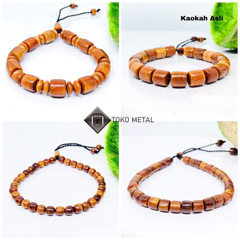 Gelang Tangan Kayu Kaokah Asli Warna Coklat Original Wanita/Pria [ Toko Metal ]