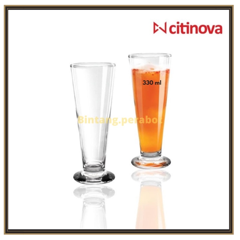 CITINOVA - Gelas Kaca Dublin 330 ml ( 6pcs ) Gelas Air Minum Kaca / Gelas Kaca Jus Polos / Gelas Jus
