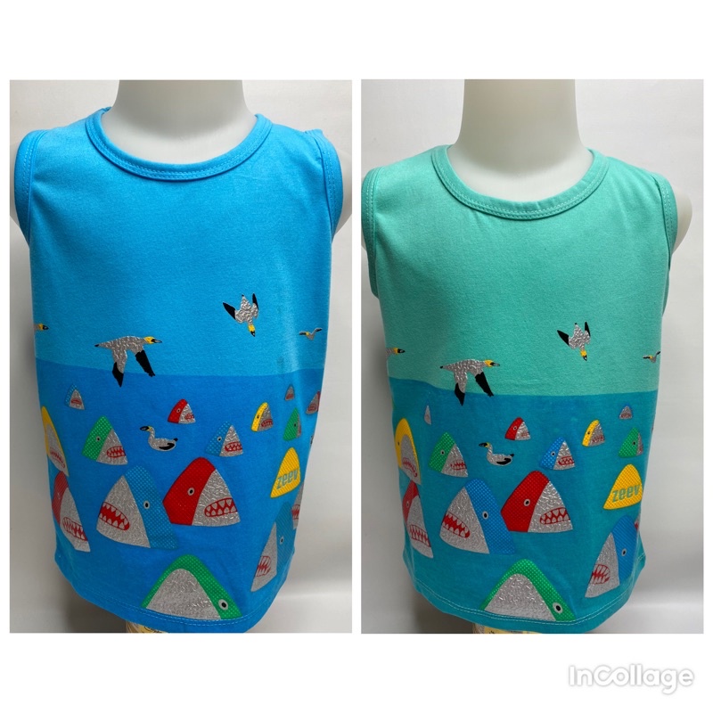 Singlet anak laki-laki-singlet SHARK 1-10 tahun