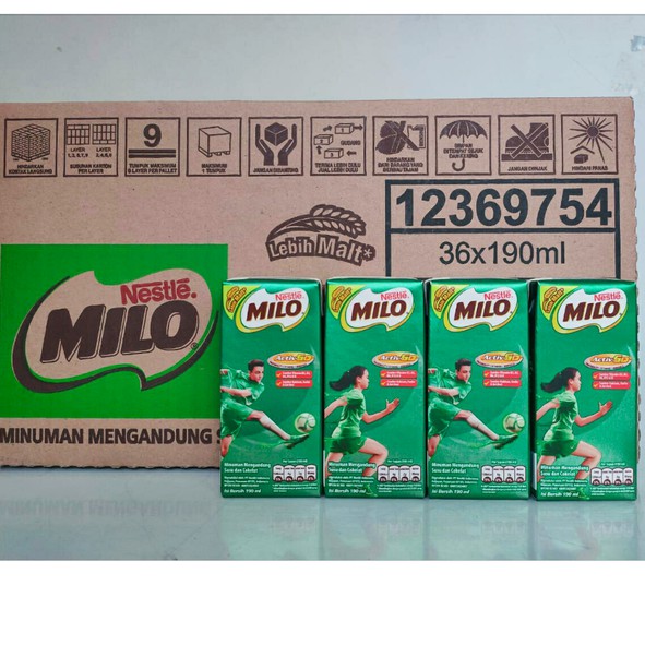 

Surabaya dus susu Milo milk uht 190 ml 180 ml isi 36 kotak ori grosir termurah terlaris promo coklat