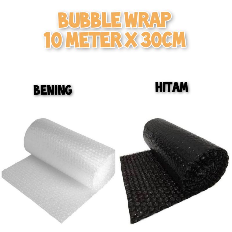 

bubble wrap 10 meter x 30 cm hitam dan putih bening bubblewrap roll packing online pelindung barang pecah belah murah