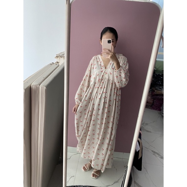 NABO - Sayonara Long Dress (Dress Bahan Rayon) ( Untuk Gingham Kotak Kecil)