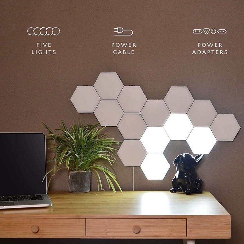 Coquimbo Lampu Dekorasi Dinding Quantum LED Lamp Modular Hexagon Touch 3 PCS - M99 - White