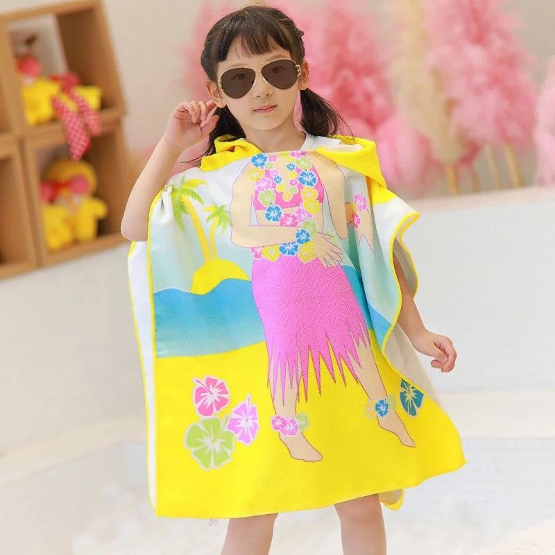 Handuk Anak Murah Handuk Ponco Anak Hawaii Poncho Anak Lucu Handuk Hoodie Anak Bahan Tebal Import