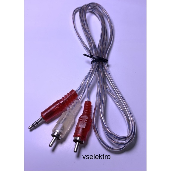 Jual Kabel Rca To Jack Mini Stereo Transparan Kabel Aux In Audio