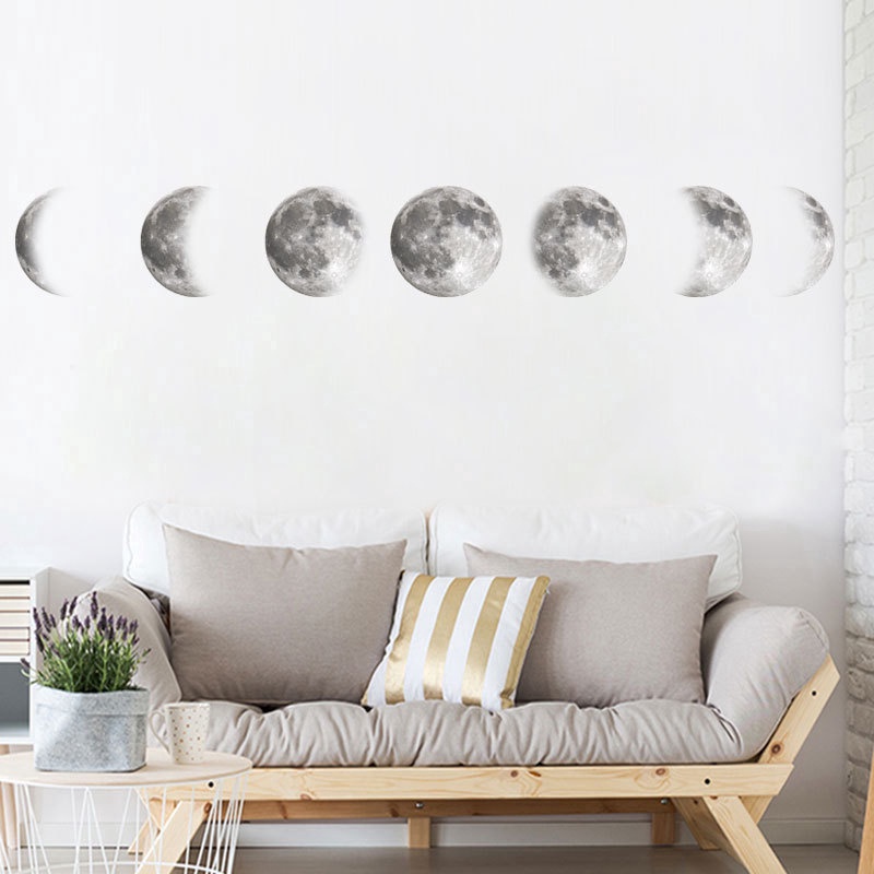 Moon Phase Chart Wall Stickers Modern Art Vinyl Decal Wall Mural