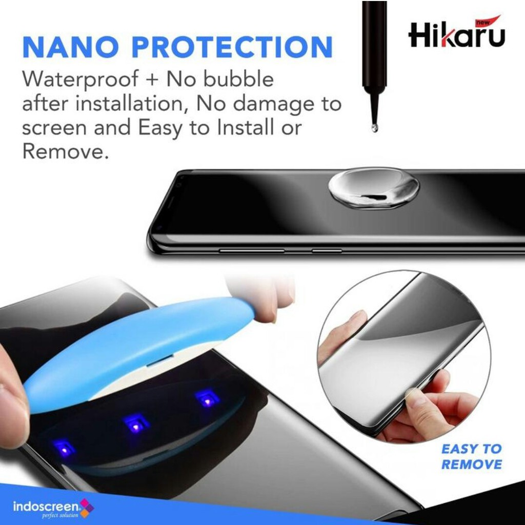 Tempered glass full UV samsung S8 nano liquid glass hikaru