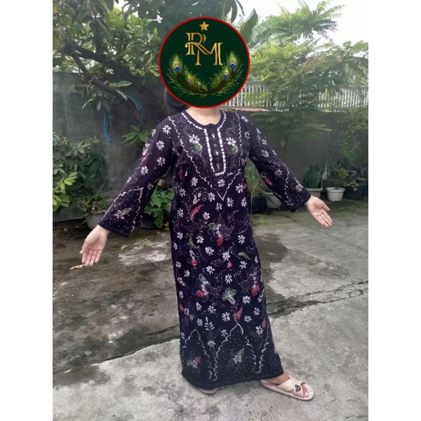 GAMIS DASTER ASLI BATIK TULIS MADURA NAVY