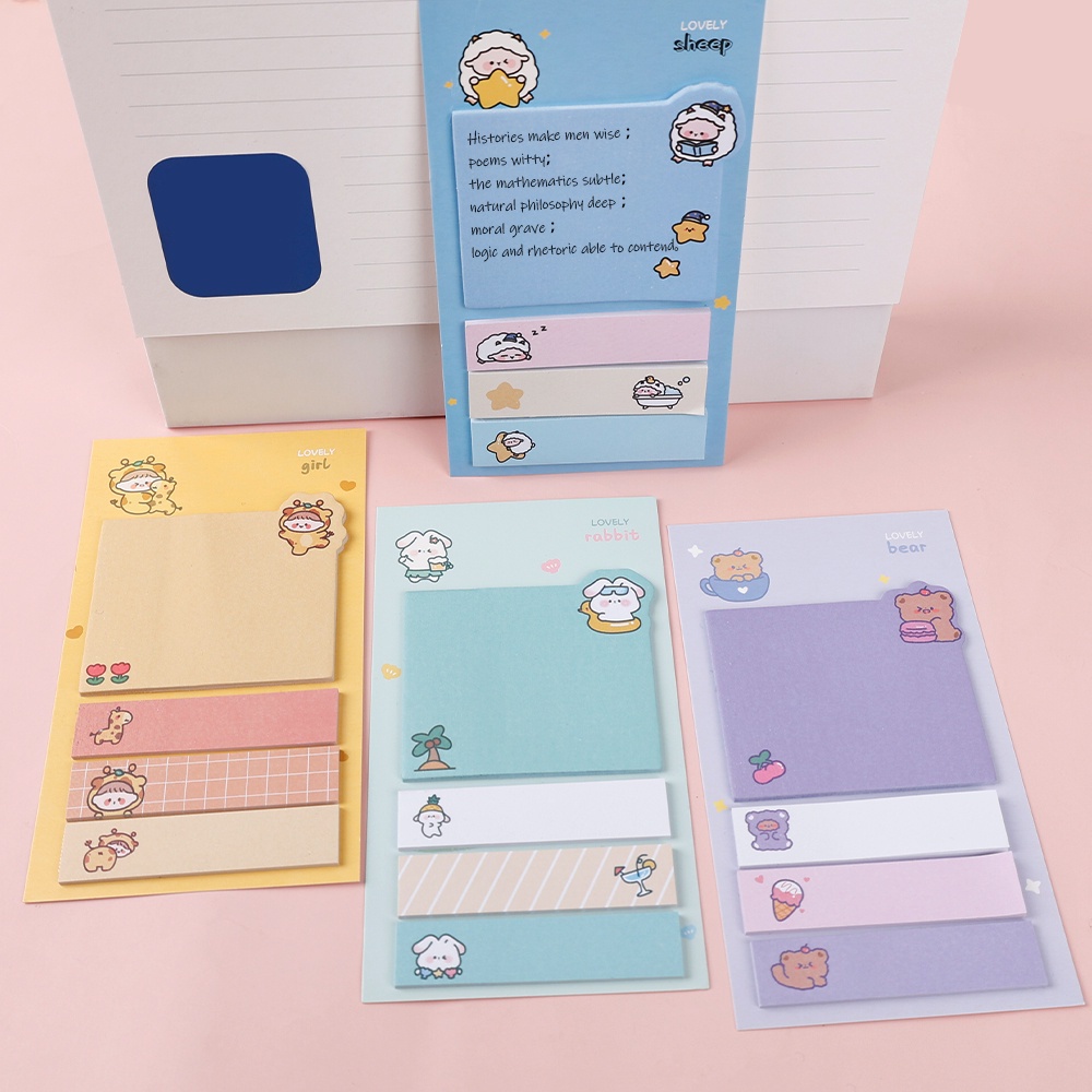 80 Lembar / Set Sticky Note / Memo Pad / Pembatas Buku Dengan Perekat Untuk Sekolah / Kantor