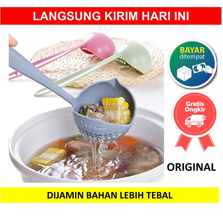 Sendok SARINGAN SAYUR SOP Centong Sop Sup Soup 2 in 1 Saring Sayur Lubang 2in1 Berlubang