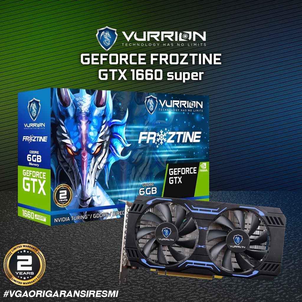 VURRION GTX 1660 SUPER GTX 1660S GARANSI RESMI GTX1660 SUPER 6GB GDDR6