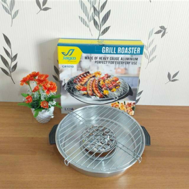 PROMO Fancy Grill Roaster/ Panggangan sosis Sate Ayam Daging Bbq  bakar  muter Anti Karat 32 cm