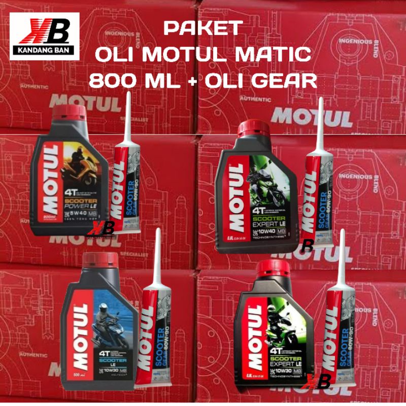 PAKET OLI MOTUL MATIC  800 ML + OLI GEAR/GARDAN MOTUL (LE 10-30 800 ml+GEAR) (EXPERT LE 10-30 800 ml+GEAR) (EXPERT LE 10-40 800 ML+GEAR) (POWER LE 0.8L 5-40+GEAR)