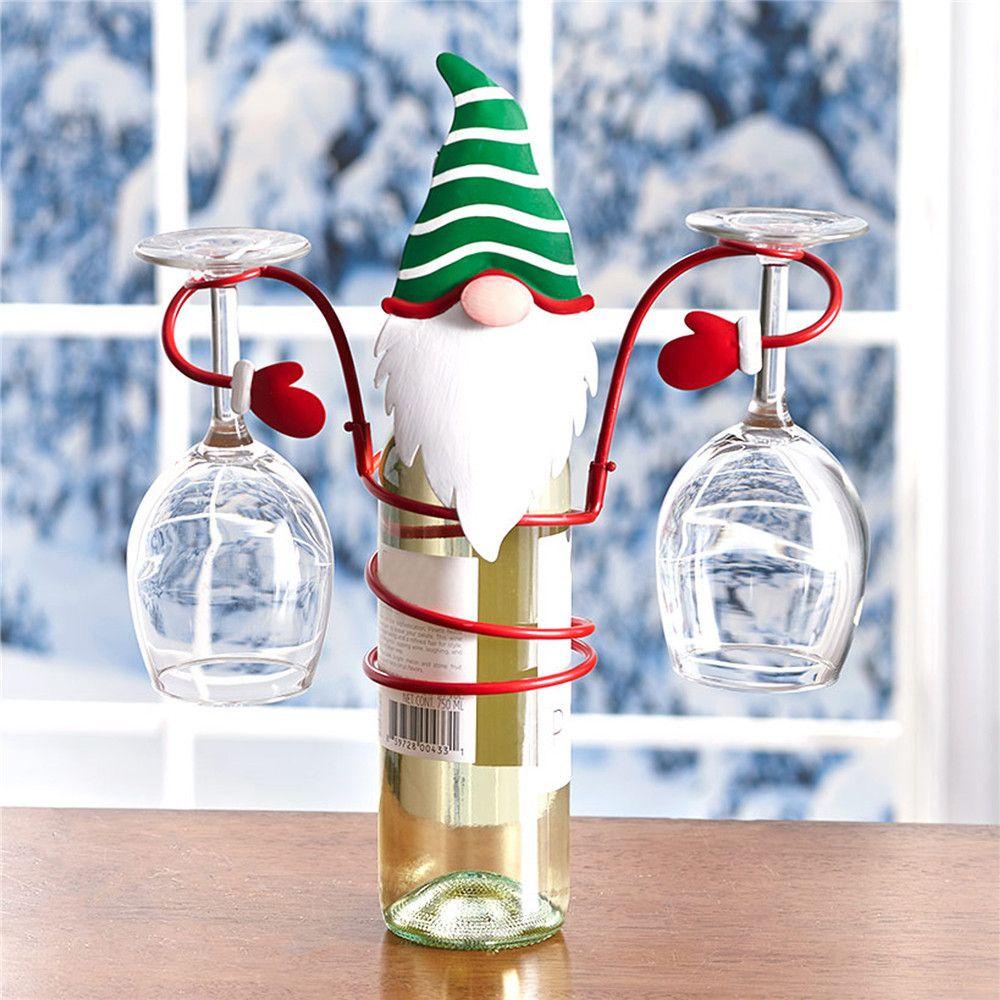 Solighter Tempat Gelas Wine Dapur Rumah Snowman Meja Rak Penyimpanan Goblet Holder