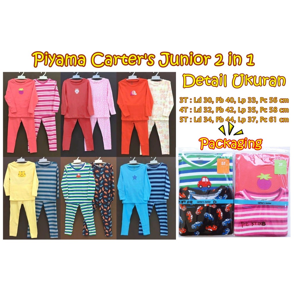 PIYAMA CARTERS JUNIOR 2 IN 1   ( TANYAKAN STOK YANG TERSEDIA  )