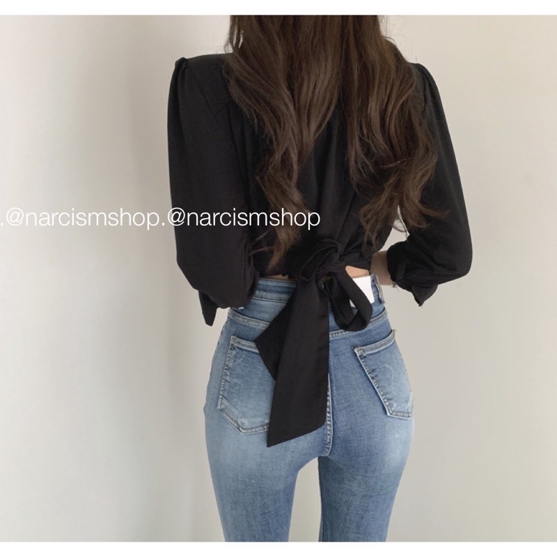 NAYLA RIBBON LONG SLEEVE / CROP TOP LENGAN PANJANG