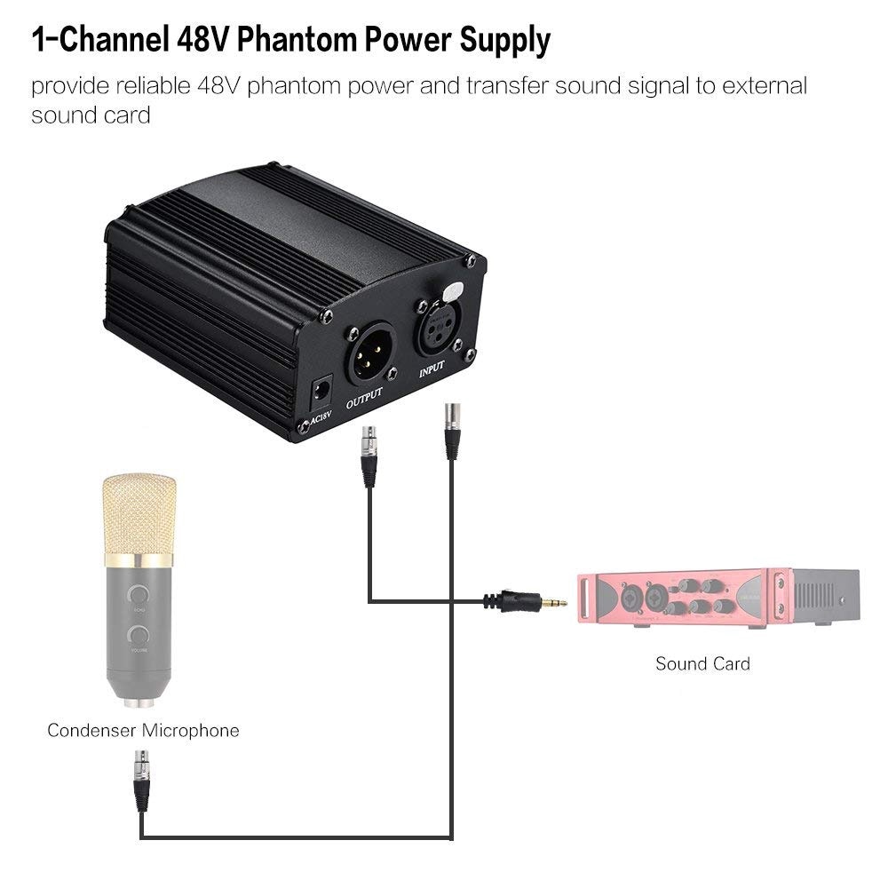 Taffware Phantom Power Microphone 1 Channel 48V