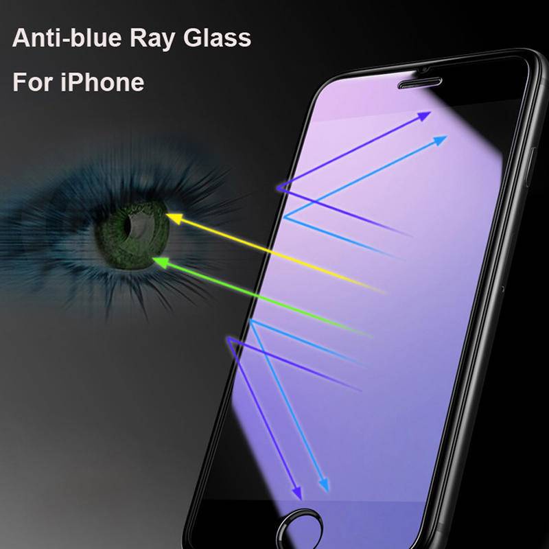 Anti Blue Light tempered glass for IPhone 11 12 Pro Max Mini 6 6s 7 8 Plus X XS Max XR SE 2020 phone screen protector on glass protective film