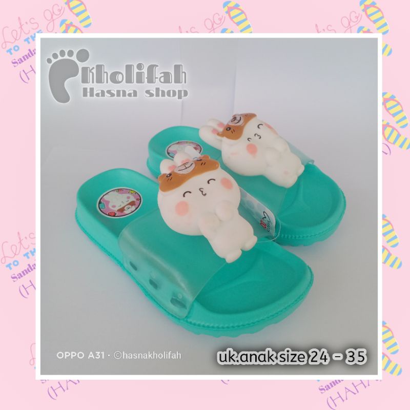 sandal anak slop boneka kelinci perempuan 361d/c Dulux