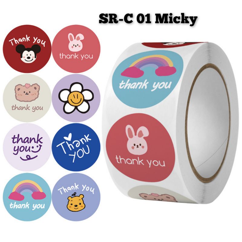 STICKER ROLL IMLEK / XMAS /THANKYOU / SANRIO KAWAII AESTHETIC 1 ROLL 500pcs/STIKER ESTETIK LABEL DIARY JURNAL DECO ROUND 2.5cm