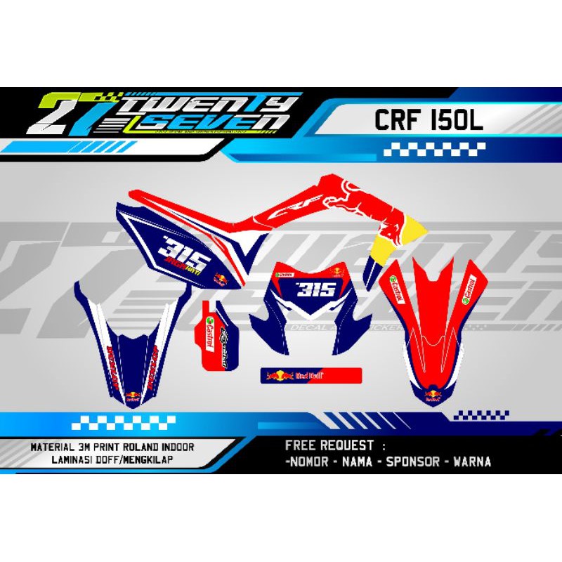Decal crf 150L Red Bull