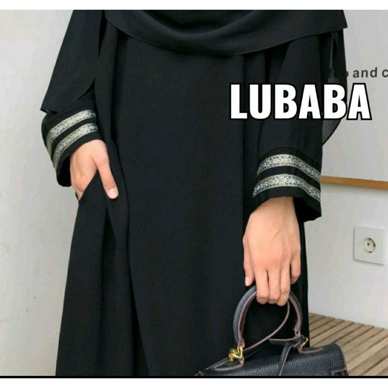 Abaya Basic Hitam Syari Turki Gamis Terbaru Busui Lubaba