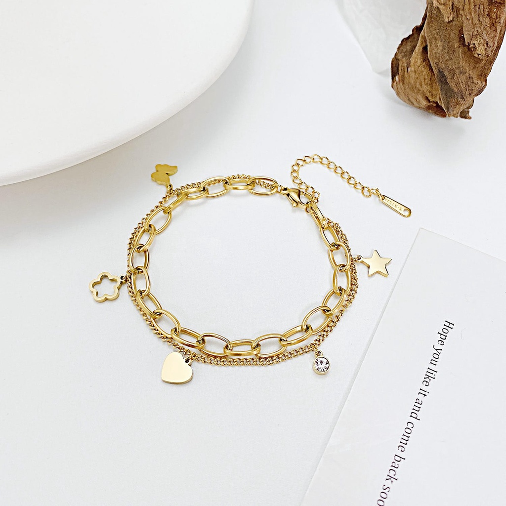 Gelang GL69 Stainless Steel / Titanium Premium Fashion Wanita Gelang Unik Lucu Keren Bagus Banget /Deluna/ BS
