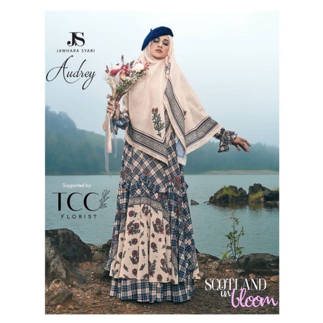 Dress Audrey Scotland in Bloom by Jawhara Syari No Preloved Yunia Syari Qnanz Khanza Maryam Ys signature