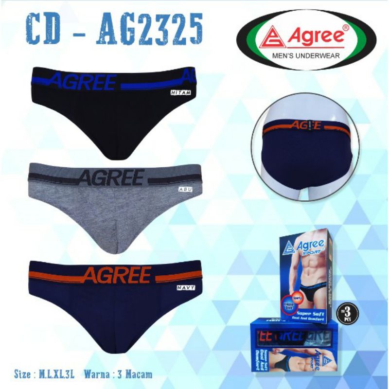 Celana Dalam pria AGREE 2325/. 1box isi 3pcs