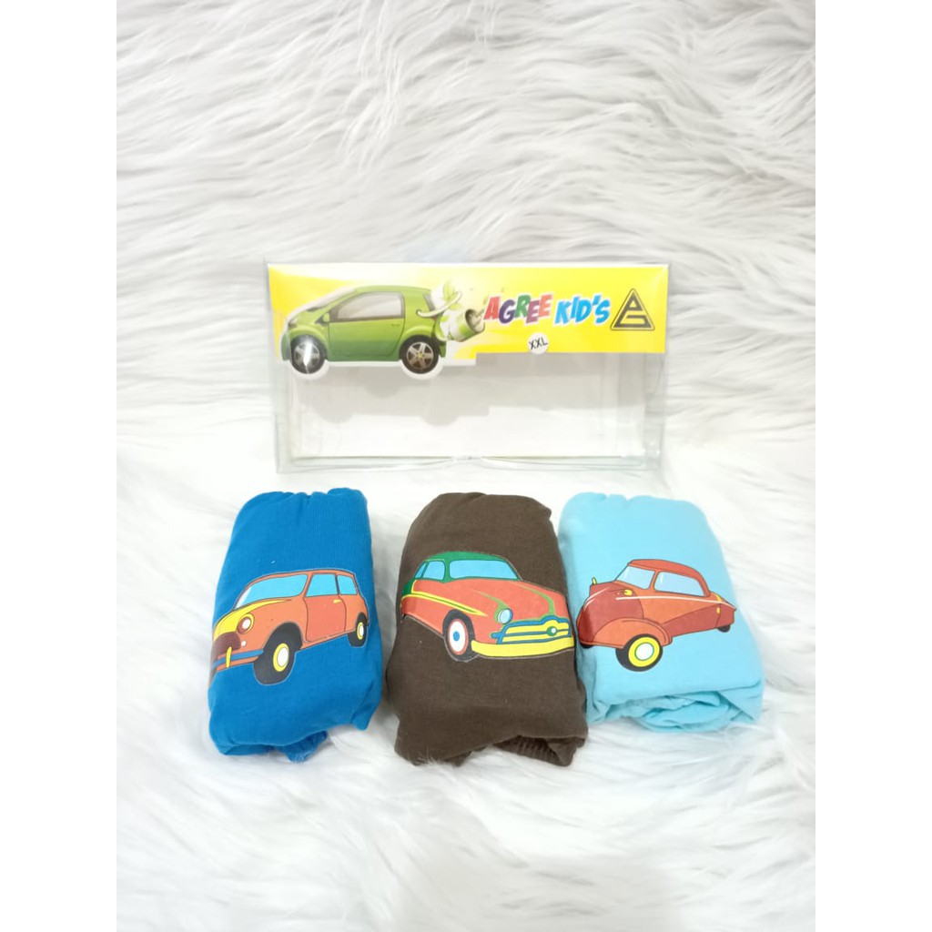 AGREE KIDS C19 - 3pcs Sempak / Celana Dalam Anak Laki-Laki Motif Tengah Karakter Murah Berkualitas