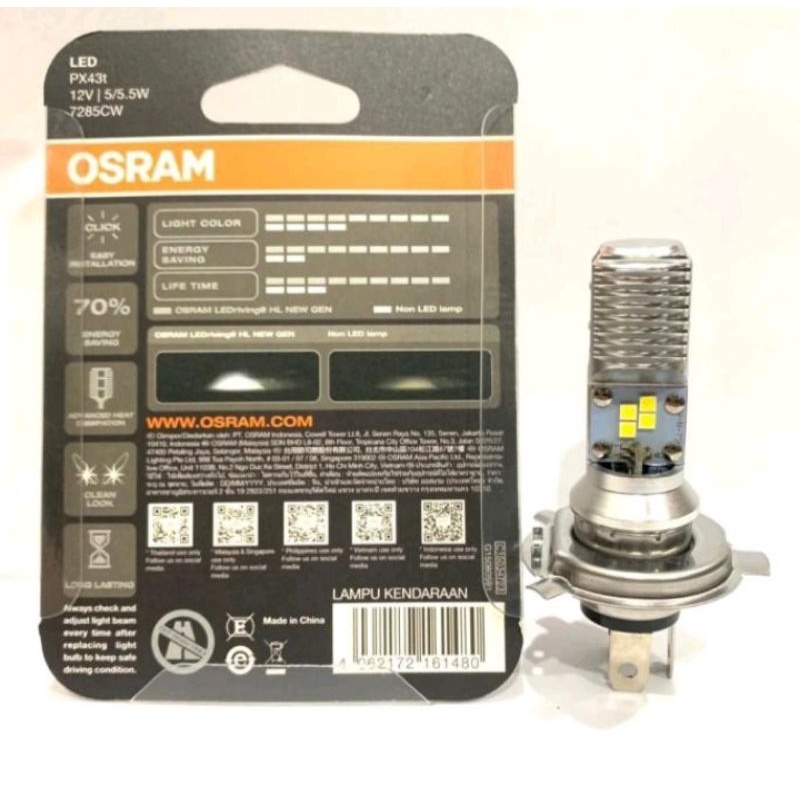 OSRAM LED HS1/H4 AC.DC ORIGINAL- R15 - CBR 150 - VIXION - MX KING - 6000 K - COOL WHITE - PUTIH