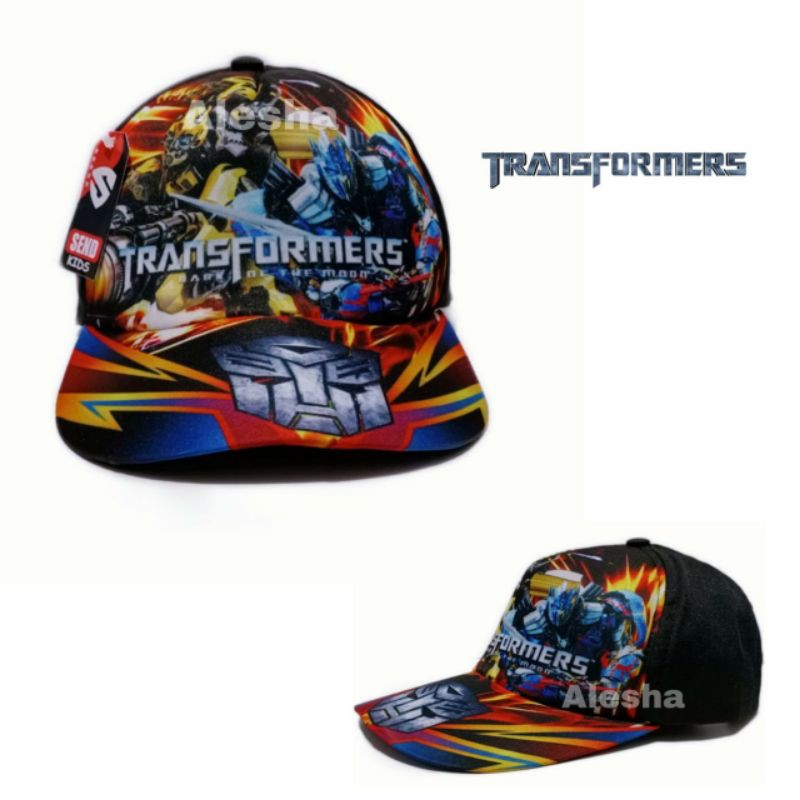 topi transformer bahan printing