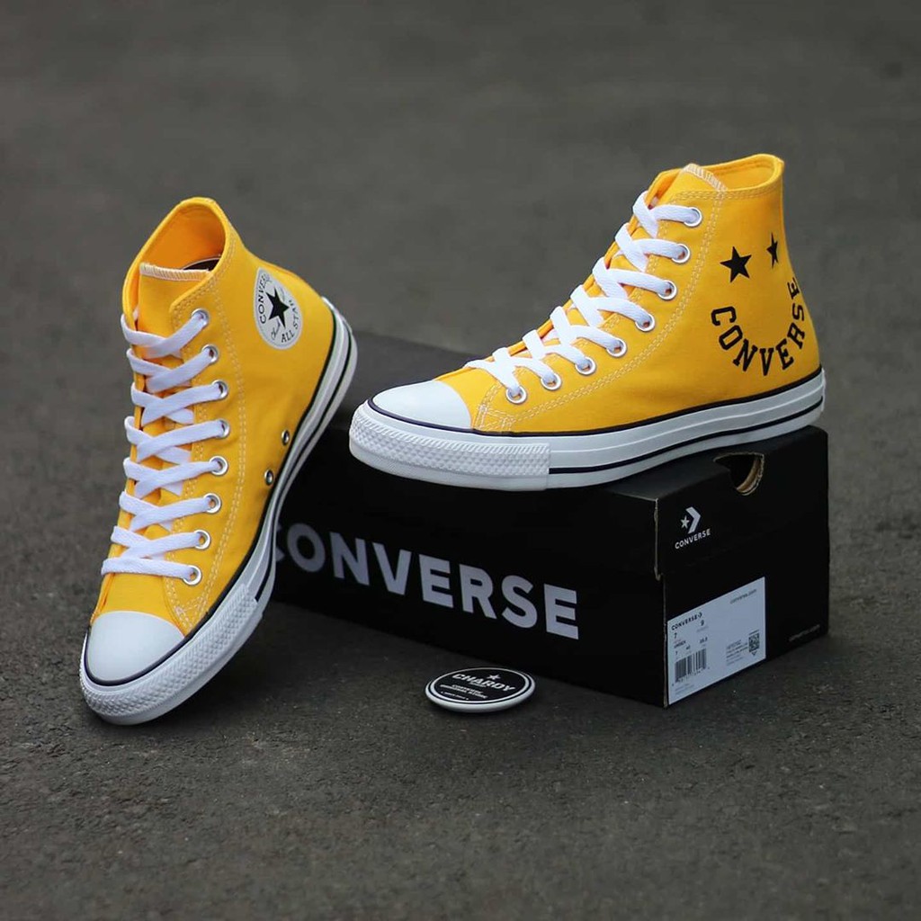 Sepatu Sneakers Pria CONVERSE CT AS High Smile Amarilo White Black Original 167070C
