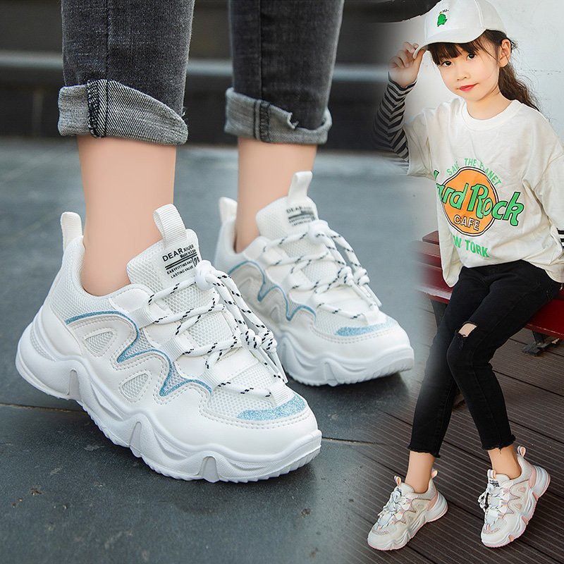 Sepatu sneakers anak laki-laki dan perempuan import model tali sepatu