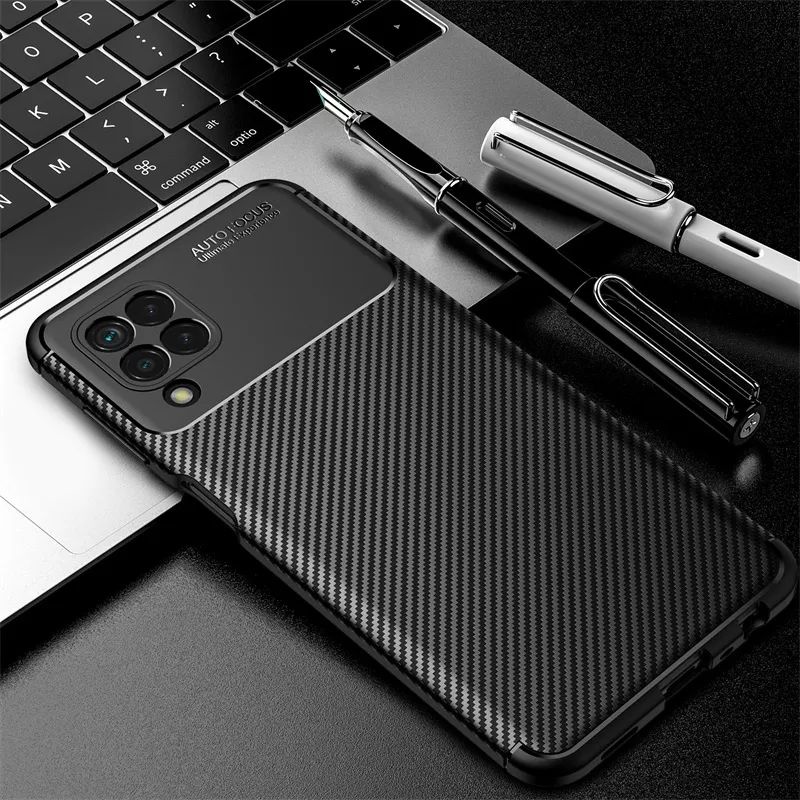 Casing Samsung Galaxy A22 4G / A22 5G Soft Case Carbon Fiber Autofocus Slim Original