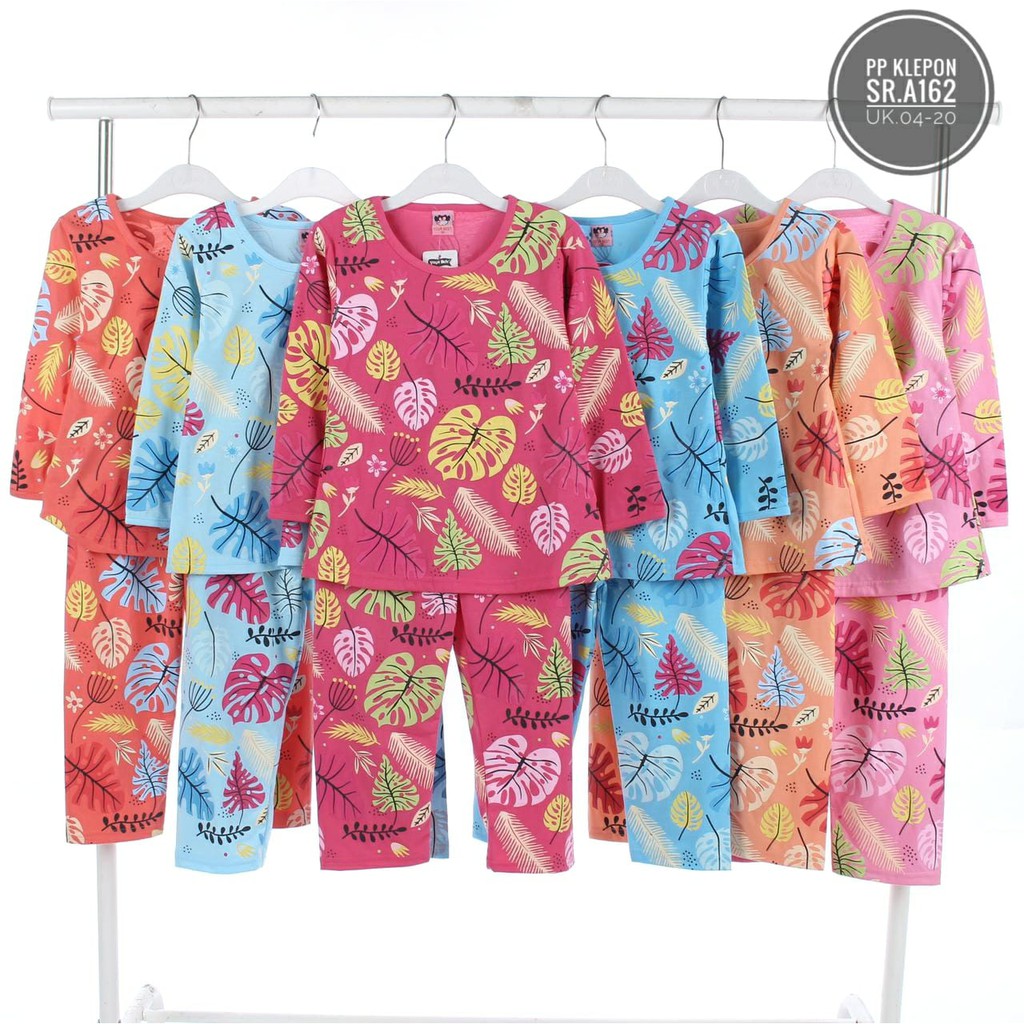 SETELAN FASHION KLEPON SRA162 BAJU ANAK PEREMPUAN MOTIF DAUN JANDA BOLONG BAHAN KAOS 2-7 TAHUN-2