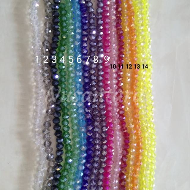 Manik crystal ceko 6mm monte kristal ceko donat /string (isi+-70)