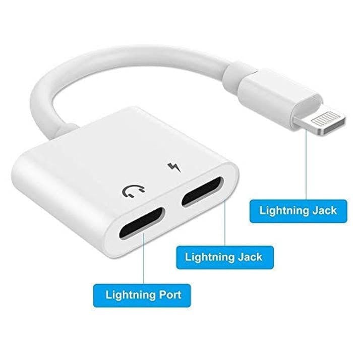 KABEL LIGHTNING SPLITTER Audio + Charge Adapter for iPhone X/7/7+/8/8+