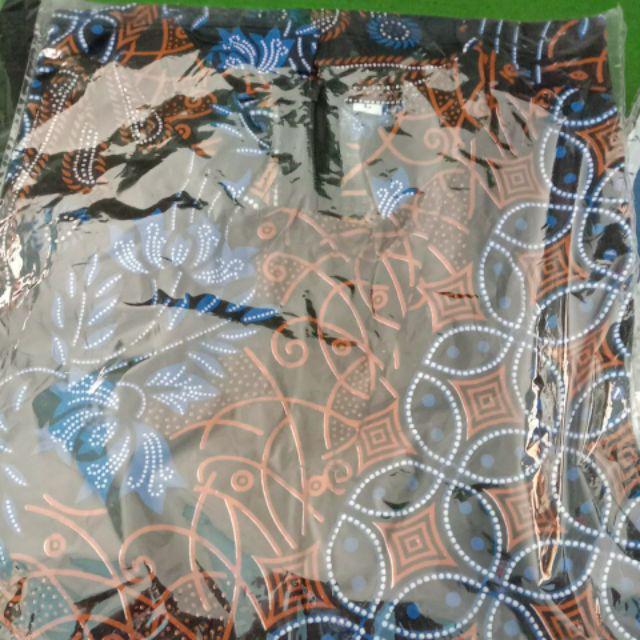 Atasan Batik Wanita Motif Seno Biru Lengan Serut