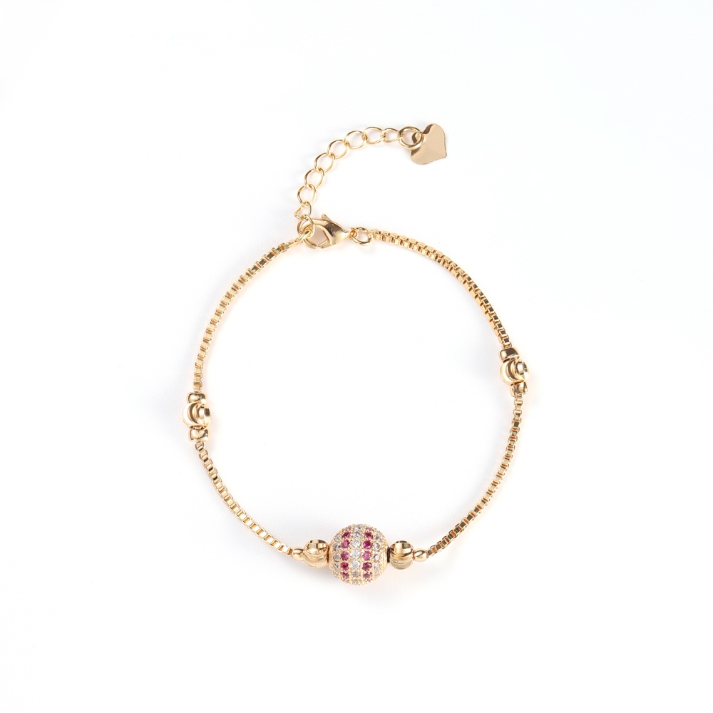 ♥️✅COD✨Gelang Rantai Titanium Lapis Emas Aksesoris Fashion Bola Gelang Serut Wanita D205