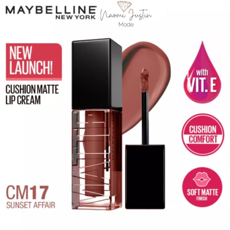 Baru Maybelline Cushion Matte Lip Cream Soft Velvet Finish Lembut &amp; Ringan (Lipstik Cream)