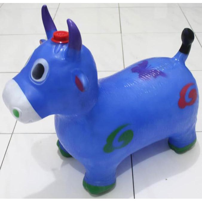 Mainan Kuda Jumping Bunyi Suara (Model Sapi / Kerbau Karet, Tunggang)