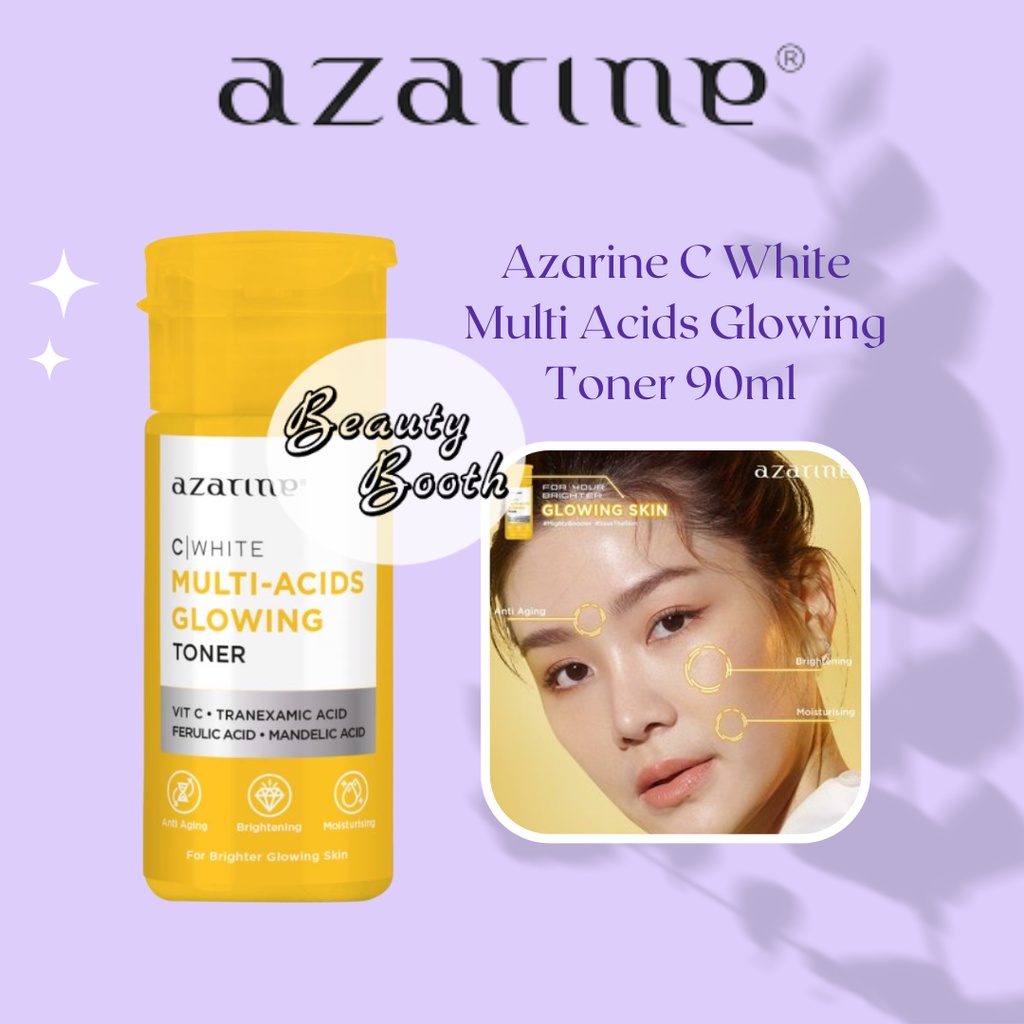 AZARINE C White Multi Acids Glowing Toner 90ml | For Brighter Glowing Skin | Toner Wajah Glowing